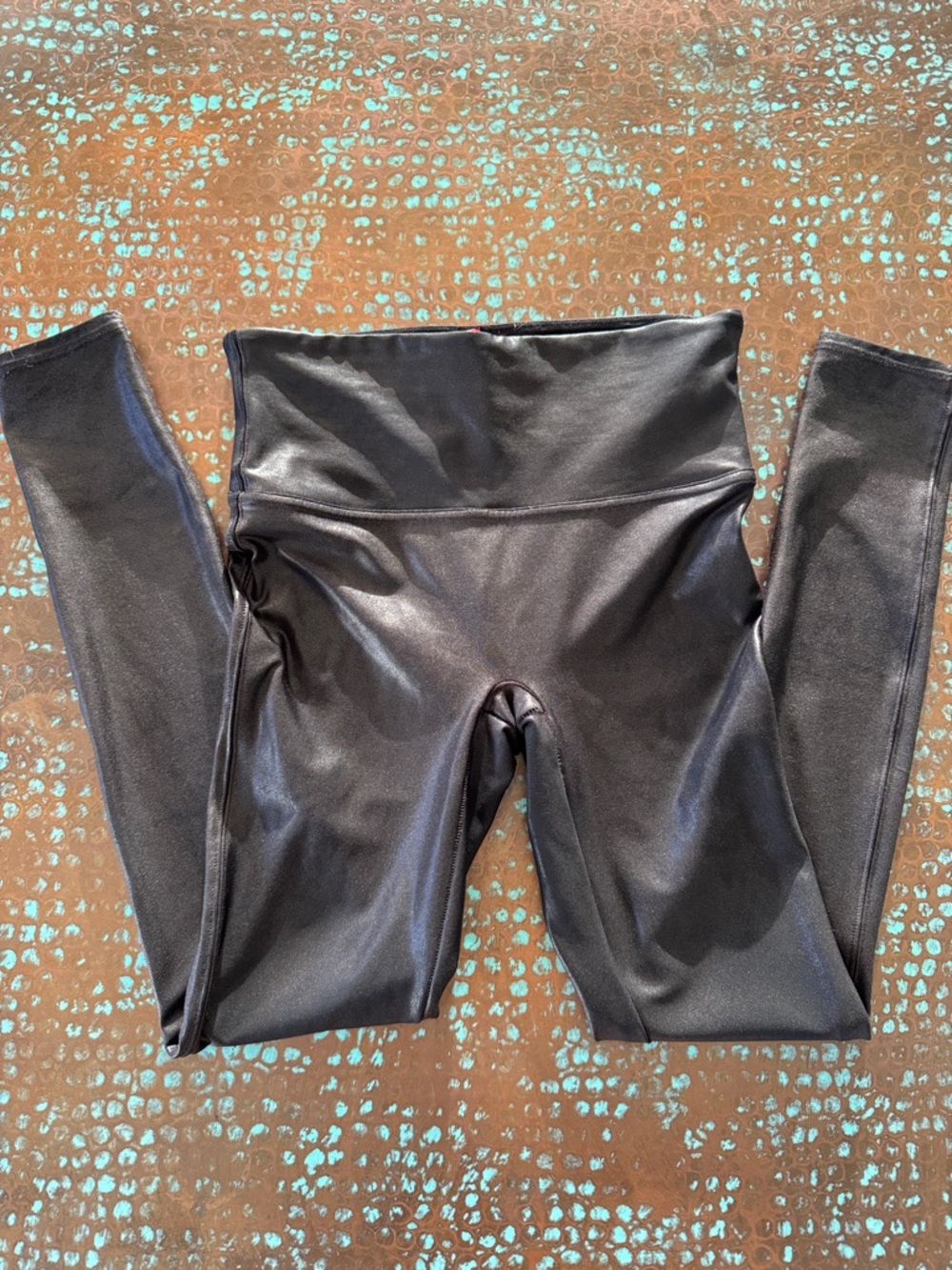 SPANX Black Faux-Leather High-Waist Leggings